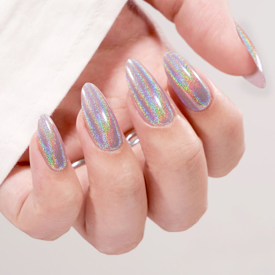 Ziggy Silver Holographic Press On Nails